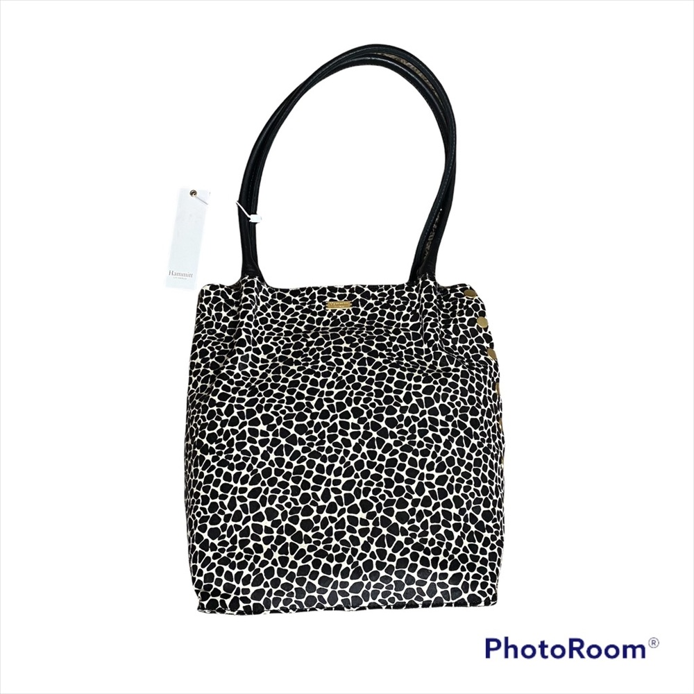 HAMMITT limited edition Oliver medium Dapple Calf Hair black leather tote
